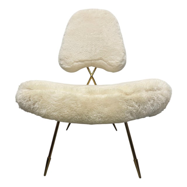 Jonathan Adler Maxime Shearling Slipper Lounge Chair For Sale