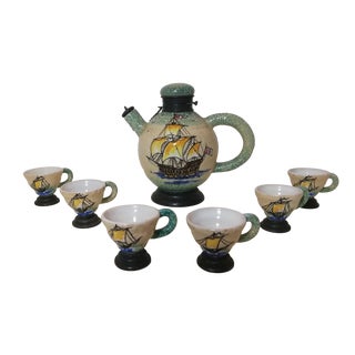Rosolio Set from Casa Dellarte Albisola Capo, Italy, 1930s, Set of 7 For Sale