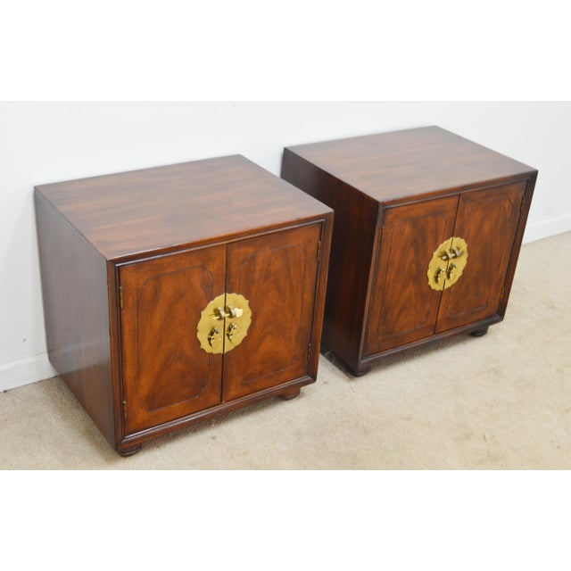 Asian Henredon Pan Asian Nightstands a Pair For Sale - Image 3 of 18