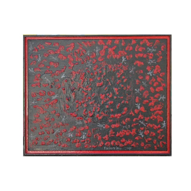 Paul Reeves "Pollution" Red and Black Abstract Painting 2017 For Sale In Houston - Image 6 of 6