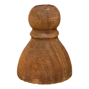 Antique Turned Wood Candle Holder-Satkosia