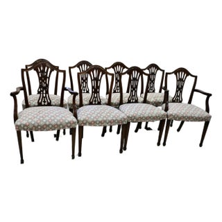 Federal Mahogany Shield Back Dining Chairs - 2 Arm Chairs & 6 Side Chairs For Sale