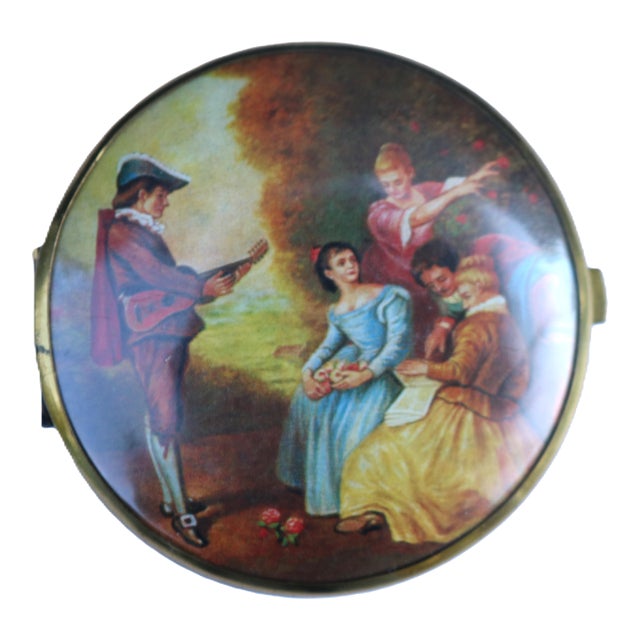 Mid Century Double Sided Compact Mirror For Sale