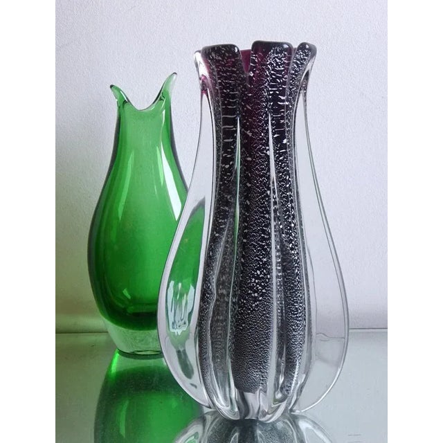 Green Green Glass Vase, 1950s For Sale - Image 8 of 9