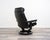 Animal Skin Scandinavian Recliner Chair with Ottoman Model Prince in Black Leather from Stresless Ekornes For Sale - Image 7 of 17