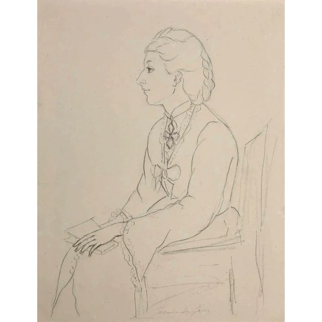 Portrait of Woman is an original pencil drawing on paper realized by Jeanne de Jesse in the early 20th Century. Good...