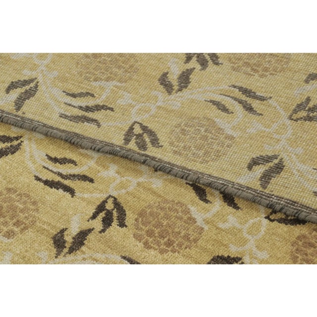 Textile Contemporary Block Print Floral Wool Runner by Rug & Kilim, India For Sale - Image 7 of 7