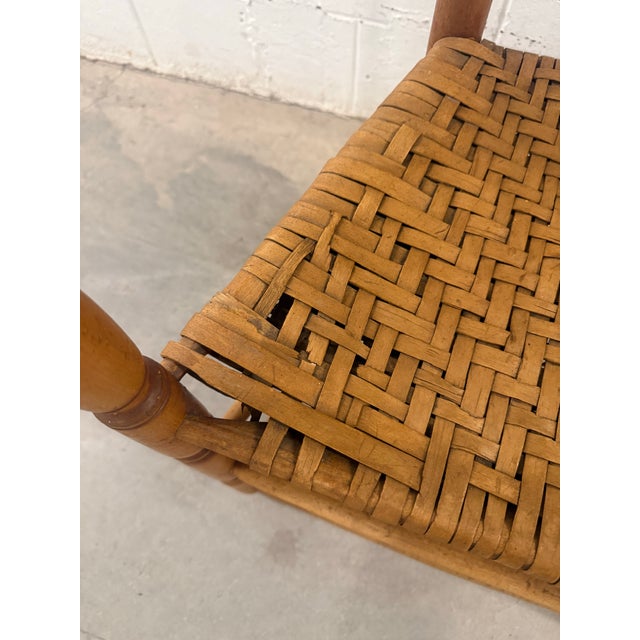 Antique Ladder Back Chair Woven Early 19th Century For Sale - Image 10 of 12