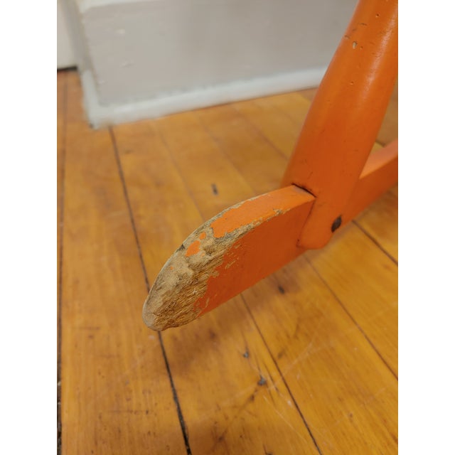 Orange 1977 Danish Modern Style Rocker in Original Orange Paint For Sale - Image 8 of 12