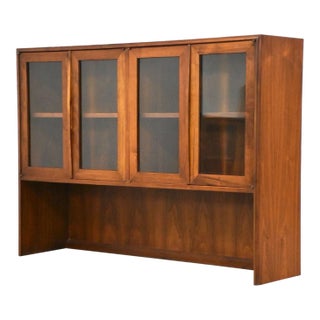 1960s Walnut Mid Century Modern Bookcase For Sale
