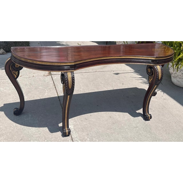 Traditional Dessin Fournir Chatsworth Mahogany & Giltwood Console Table For Sale - Image 3 of 11