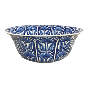 Blue and White Large Maitland Style Floral Bowl