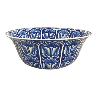 Blue and White Maitland Style Floral Bowl For Sale
