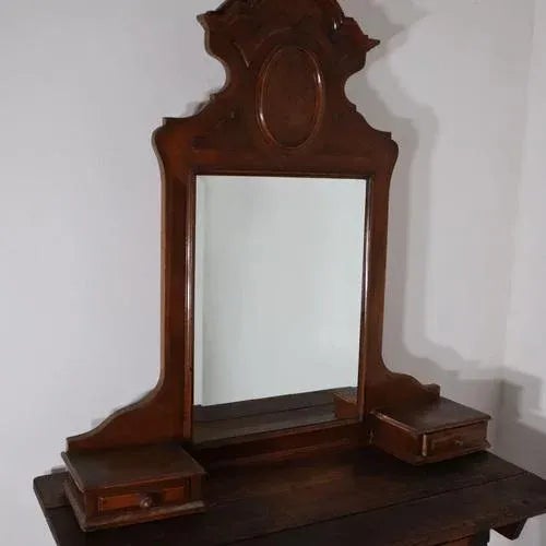 Louis Philippe Standing Mirror in Walnut For Sale - Image 4 of 7
