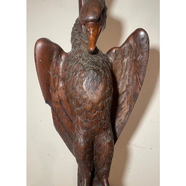 Large Antique 1800's Hand Carved Wood Architectural Salvage Bird Swan Sculpture For Sale - Image 4 of 18
