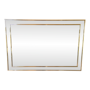 Vintage Postmodern 80s Wall Mirror Gold 1980s Modern