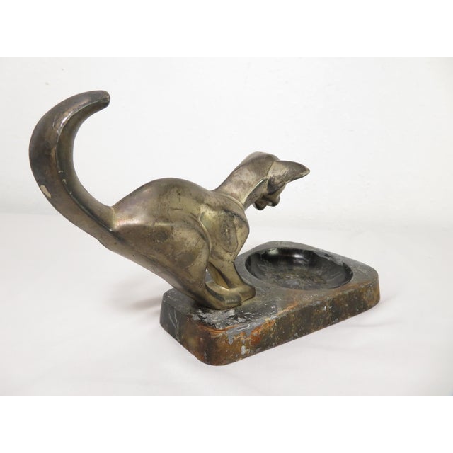 Art Deco Cubist Cat Sculpture Catchall Ashtray Bowl ~ Brutalist Mid Century Modern For Sale - Image 14 of 17