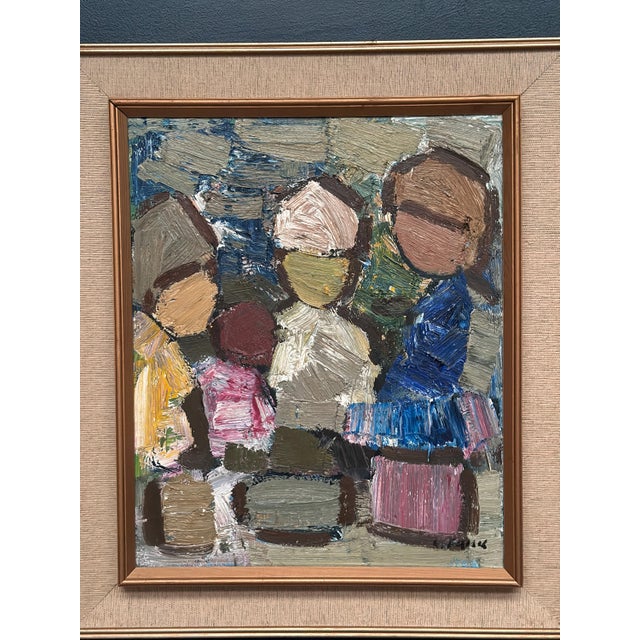 Gösta Flack, Family, 1960s, Oil Painting on Canvas, Framed For Sale - Image 10 of 11