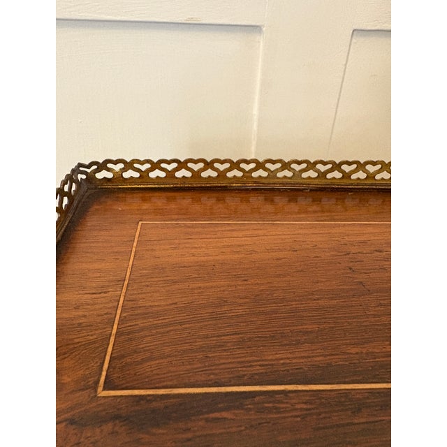 Antique Victorian French Rosewood Marquetry Inlaid Bureau, 1860s For Sale - Image 12 of 14