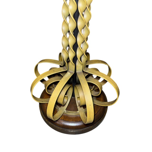 1960s Mediterranean Revival 3-Way Floor Lamp With Integrated Table For Sale - Image 4 of 14