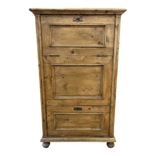 Late 19th Century Antique Pine Bin Pantry Cupboard For Sale