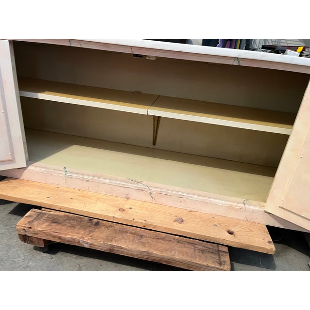 Art Deco 1950s Marble Top Credenza For Sale - Image 3 of 4