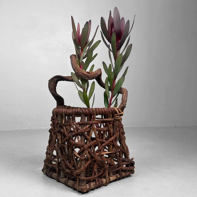Wood Japanese Organic Hanakago Ikebana Basket, 1960s For Sale - Image 7 of 15