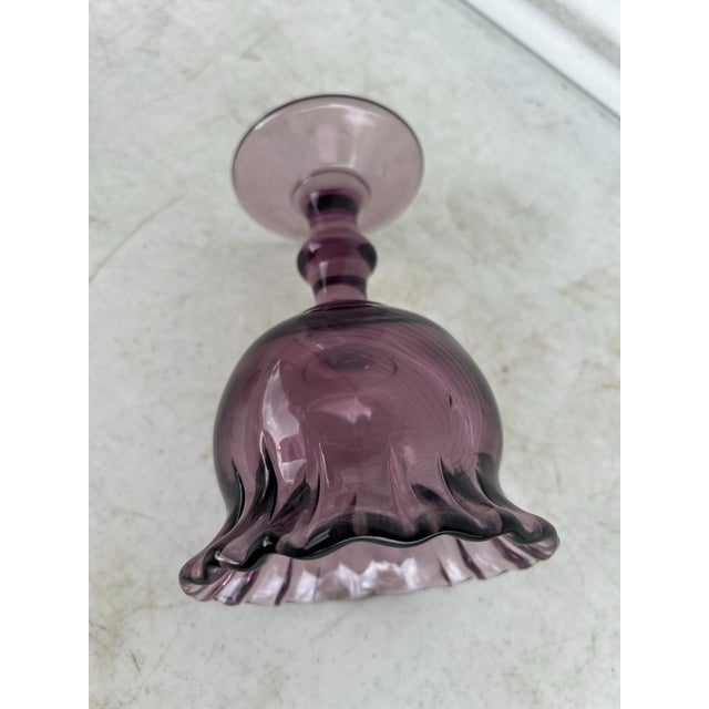 Heavy Purple Stemmed Glass Vase. The Pattern is Hoffman House Purple by Imperial Glass -Ohio made in 1960. Amethyst Purple...