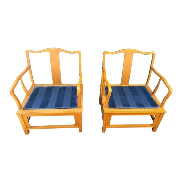 Late 20th Century Mid-Century Modern Drexel Heritage Chinoiserie Style Chairs - Set of 2 For Sale