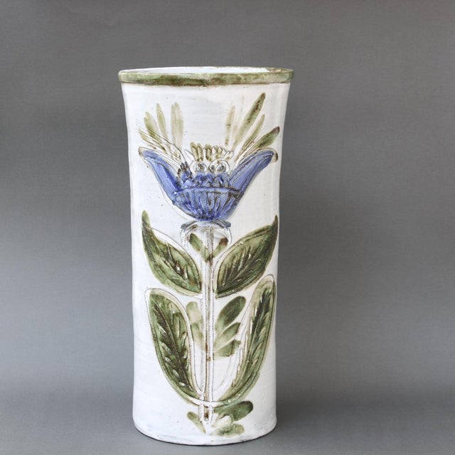 White Vintage French Decorative Tall Vase by Albert Thiry, 1960s For Sale - Image 8 of 18