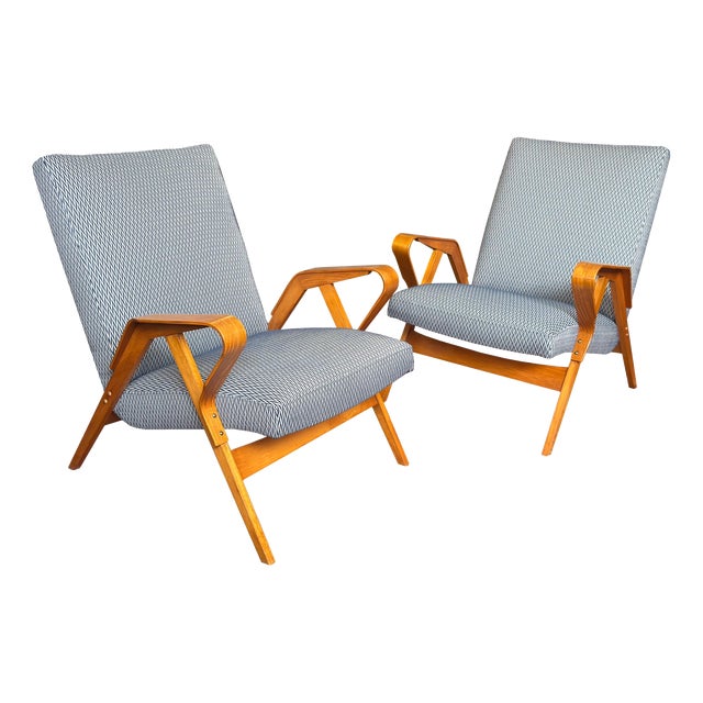 Mid-Century Lounge Chairs by Tatra Pravenec for František Jirák, 1960s, Set of 2 For Sale
