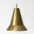 Elegant brass pendant light by Hans Bergström in a hat-like cone shape with perforated stripes around the base. Four...