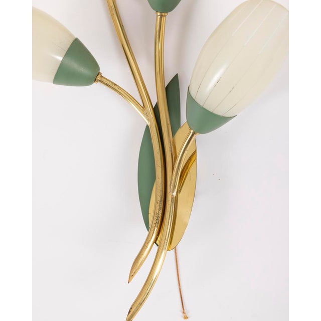 Vintage Italian Floral Style Wall Lamps, 1950s, Set of 3 For Sale - Image 14 of 15