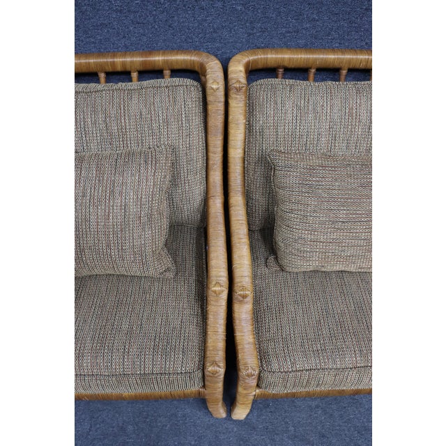 Pair of Braxton Culler Split Reed Bamboo Lounge Chairs For Sale - Image 16 of 16