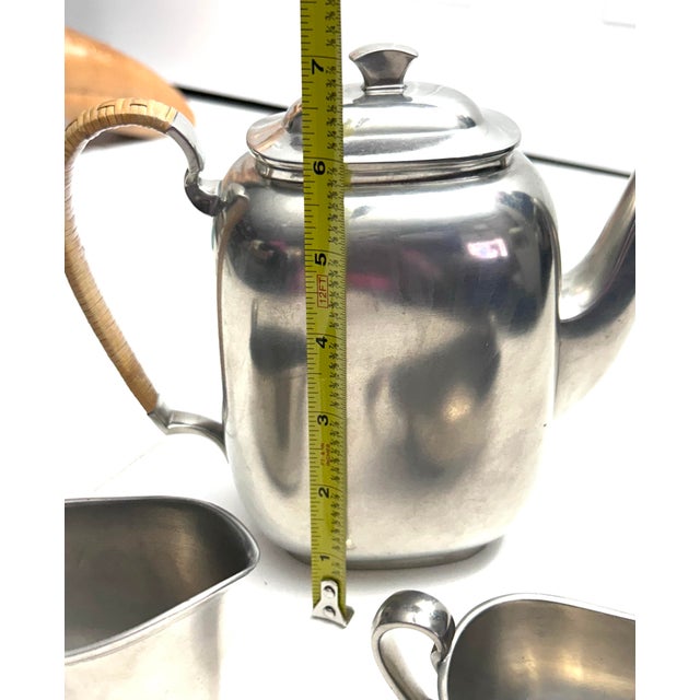 1930s 3 Pieces of Just Andersen Danish Pewter Tea Set - Set of 3 For Sale In West Palm - Image 6 of 12