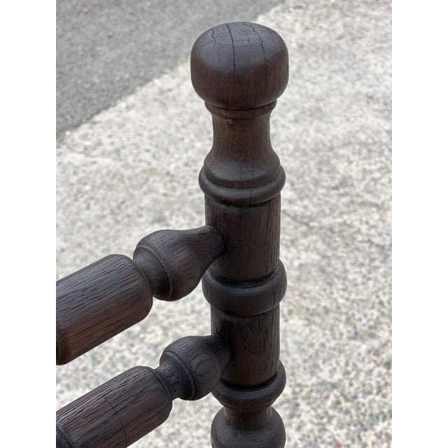 Wood Bobbin Armchair in Stained Beech, 1930 For Sale - Image 7 of 9