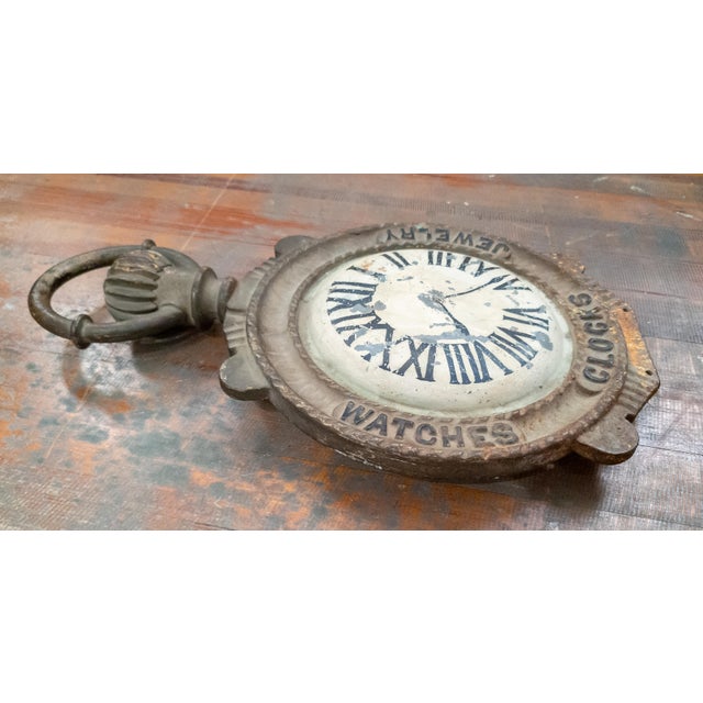 Early 20th Century Folk Art Advertising Clock Form Trade Sign For Sale - Image 12 of 13