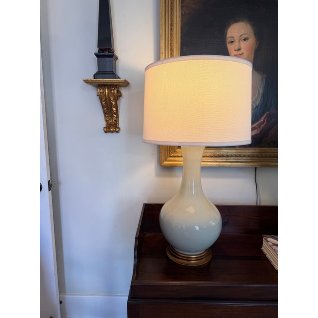 Large Scale Porcelain Vase Lamp For Sale In Savannah - Image 6 of 7