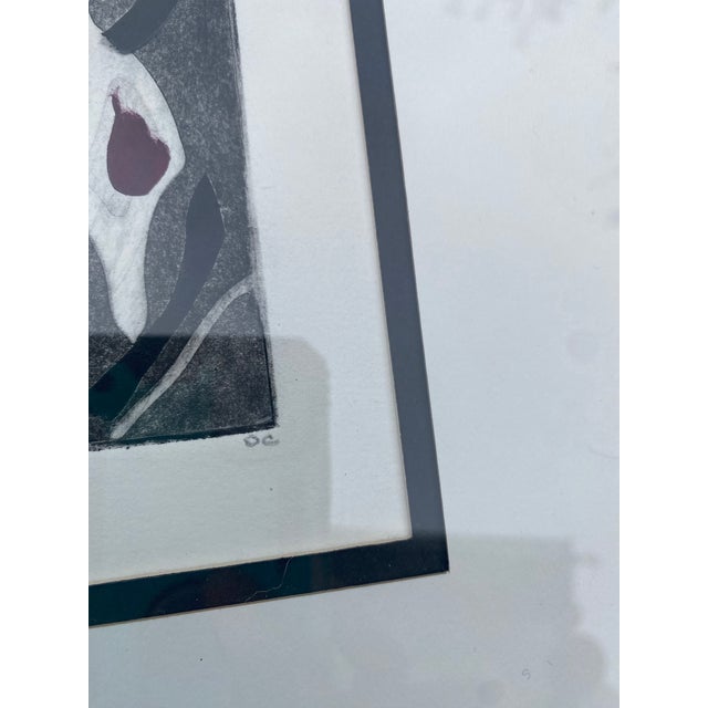 Late 20th Century Abstract Signed & Numbered Drawing Print, Matted and Framed For Sale - Image 4 of 8