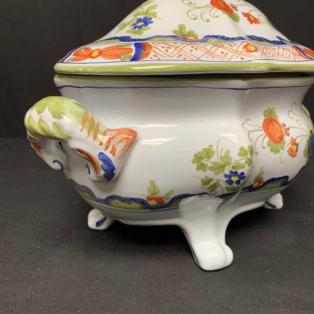 Late 20th Century Italian Blue Carnation Covered Bowl For Sale In New York - Image 6 of 10