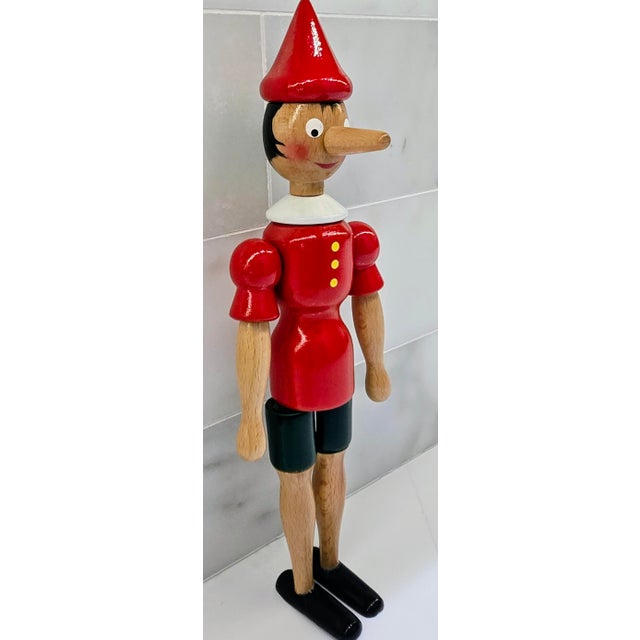Vintage Mastro Geppetto Pinocchio Wooden Toy Figure – Made in Italy For Sale - Image 4 of 12