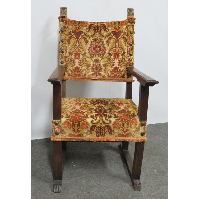 19th C Spanish Baroque Walnut Throne Chair Chairish
