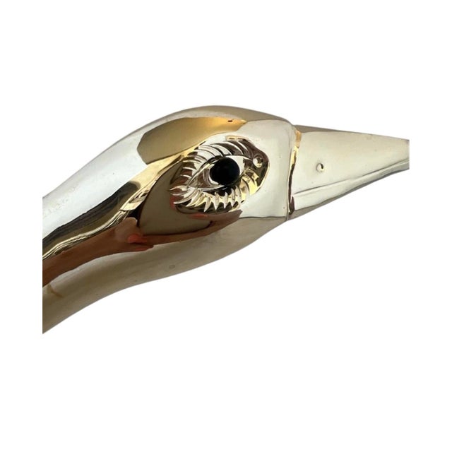 Brass Gabriella Binazzi Large Shell Duck Sculptural Bowl 1970's For Sale - Image 8 of 12