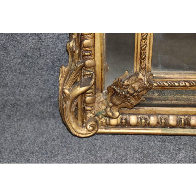 Fine Quality 1870s Era Genuine Gold Leaf Carved Walnut Tall Wall Mirror For Sale - Image 10 of 11