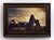 This oil painting depicts a serene figure reclining amidst a dramatic landscape, bathed in warm, golden light that breaks...
