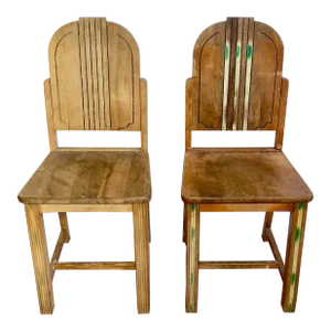Pair of 1930’s Art Deco Small Side Dining Chairs by American Table Mfg Co.
