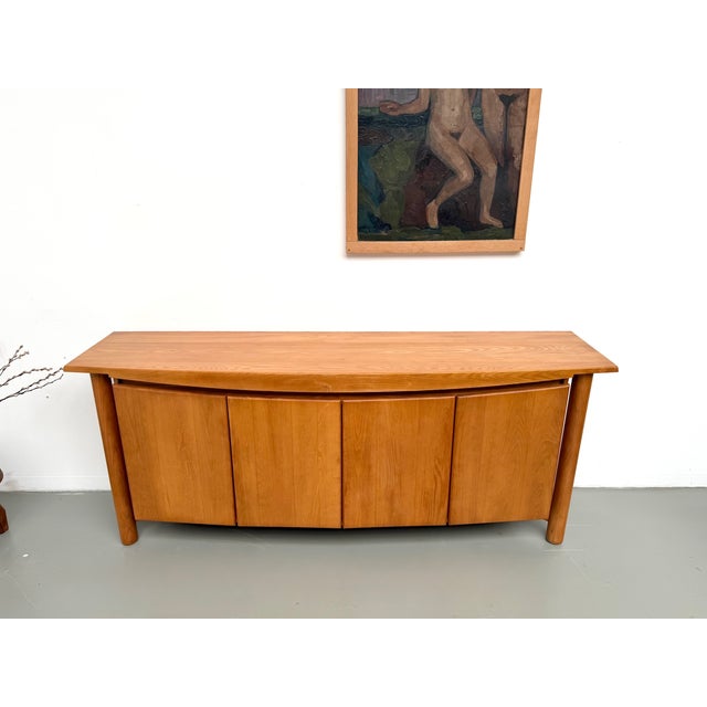 Curved Sideboard in Elm from Maison Regain, 1970 For Sale - Image 4 of 18