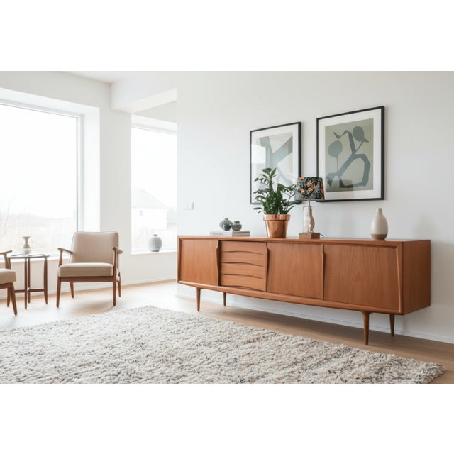 Vintage Sideboard in Teak by Axel Christensen for Omann Jun, 1960s For Sale - Image 9 of 18