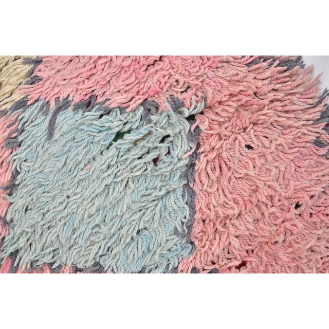 Pink Anatolian Turkish Wool Pompom Rug For Sale - Image 8 of 10