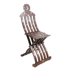 Moorish Moroccan 19th Century Folding Chair Inlaid